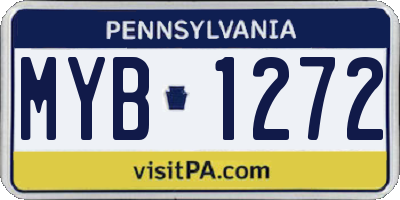 PA license plate MYB1272