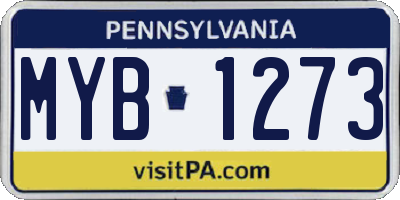 PA license plate MYB1273