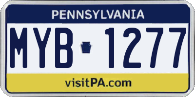 PA license plate MYB1277