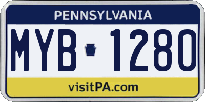 PA license plate MYB1280