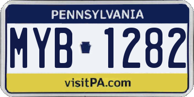 PA license plate MYB1282