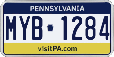 PA license plate MYB1284