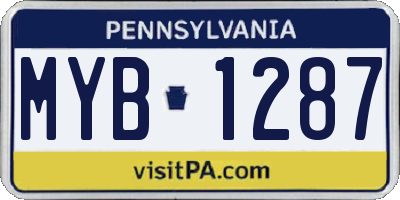 PA license plate MYB1287