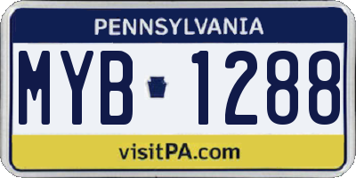PA license plate MYB1288