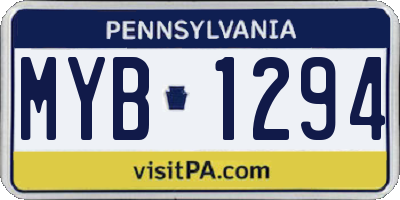 PA license plate MYB1294