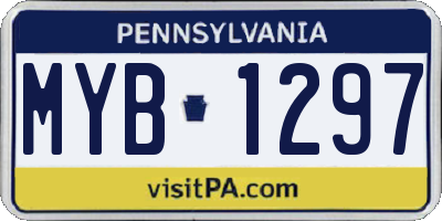 PA license plate MYB1297