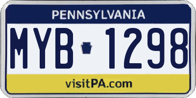 PA license plate MYB1298