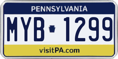 PA license plate MYB1299