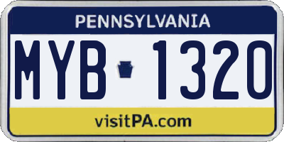 PA license plate MYB1320