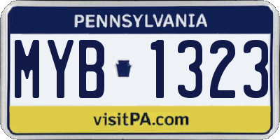 PA license plate MYB1323