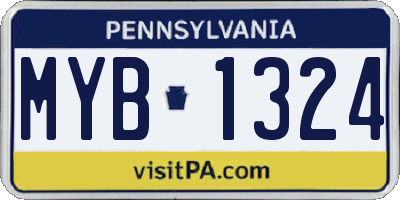 PA license plate MYB1324