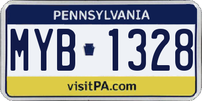 PA license plate MYB1328