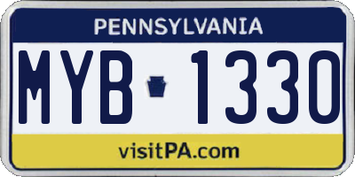 PA license plate MYB1330