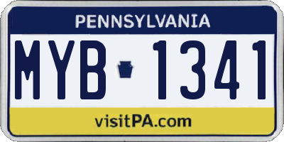 PA license plate MYB1341
