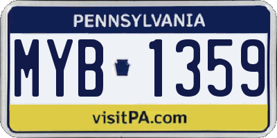 PA license plate MYB1359