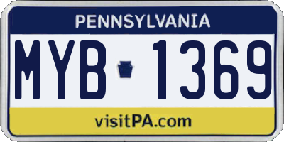 PA license plate MYB1369