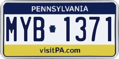 PA license plate MYB1371