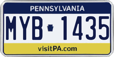 PA license plate MYB1435