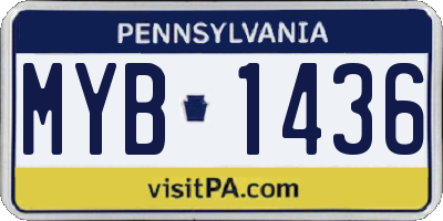 PA license plate MYB1436