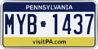 PA license plate MYB1437