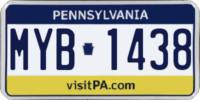 PA license plate MYB1438