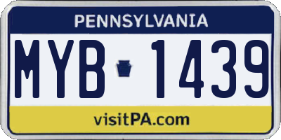 PA license plate MYB1439