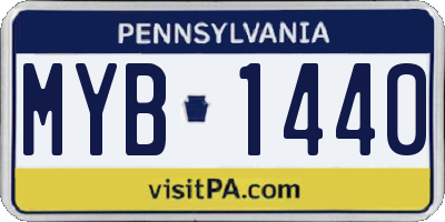 PA license plate MYB1440