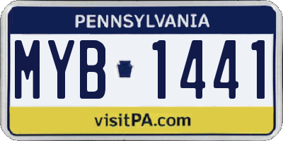 PA license plate MYB1441