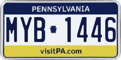 PA license plate MYB1446