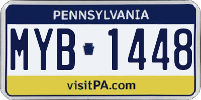 PA license plate MYB1448