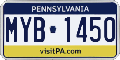 PA license plate MYB1450