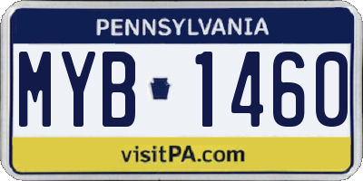 PA license plate MYB1460