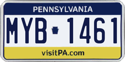 PA license plate MYB1461