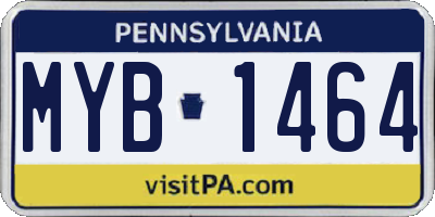 PA license plate MYB1464