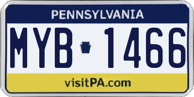PA license plate MYB1466