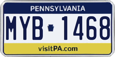 PA license plate MYB1468