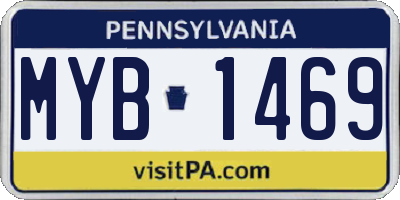 PA license plate MYB1469
