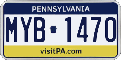 PA license plate MYB1470