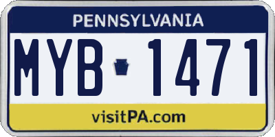 PA license plate MYB1471