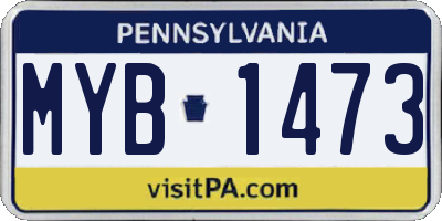 PA license plate MYB1473