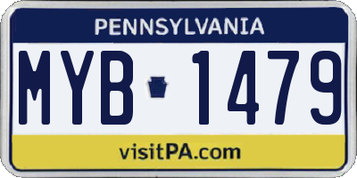 PA license plate MYB1479