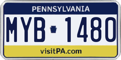 PA license plate MYB1480
