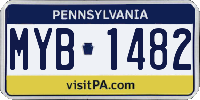 PA license plate MYB1482