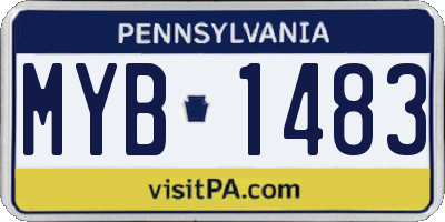 PA license plate MYB1483