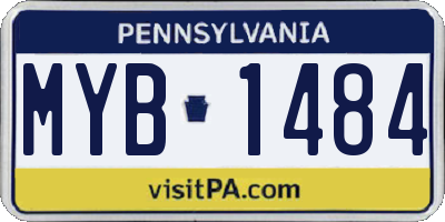 PA license plate MYB1484