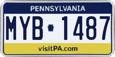 PA license plate MYB1487