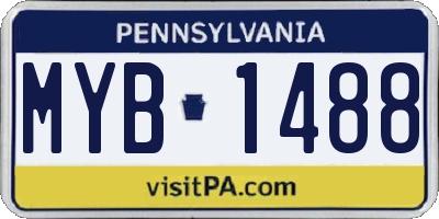 PA license plate MYB1488