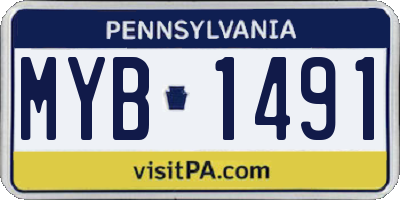 PA license plate MYB1491