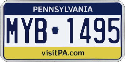 PA license plate MYB1495