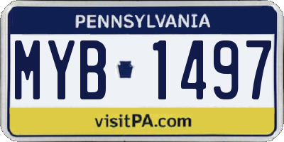 PA license plate MYB1497
